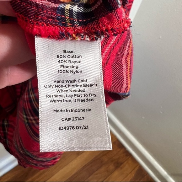 Talbots Cotton Button Front Shirt Mountain Dot Plaid M - Picture 9 of 9